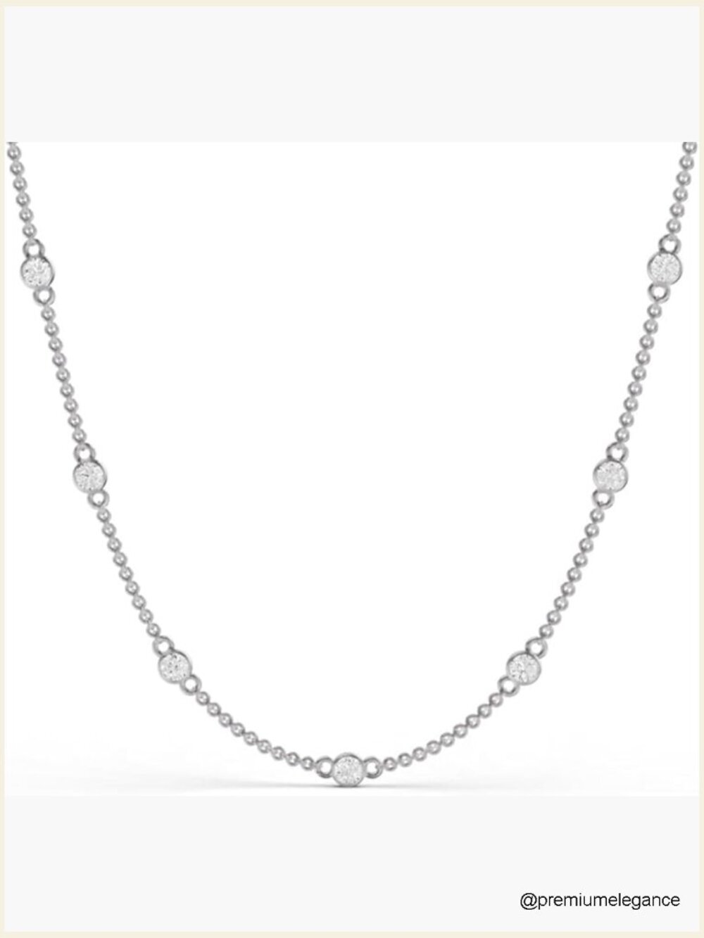 Lab-Grown Diamond Station Necklace 18" 14K Gold E-F VS1 - 1/4 to 4 Carats
